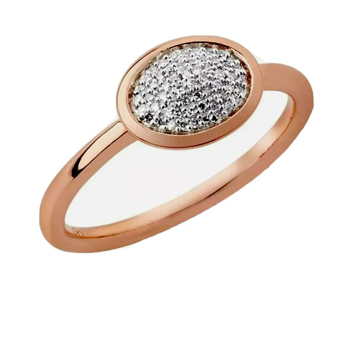 Anillo ovalado Links of London de diamantes esenciales de oro rosa talla P 8 Foto 4 de 4