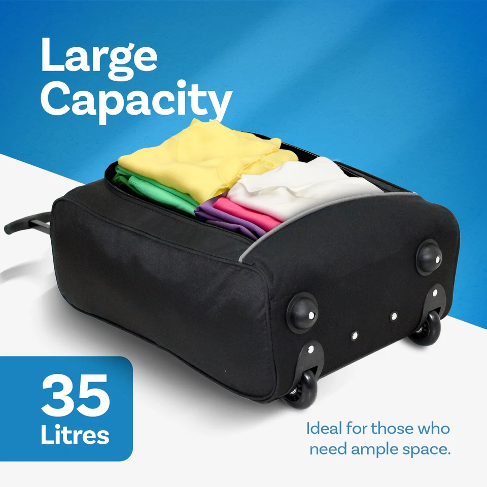 EasyJet Ryanair Cabin Approved Wheeled Trolley Case Hand Luggage Bag Holdall - Image 3 of 4