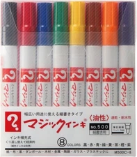 Magic Ink Oil-based Pen No. 500 Fine Point 8 Colors M500C-8 From Japan
