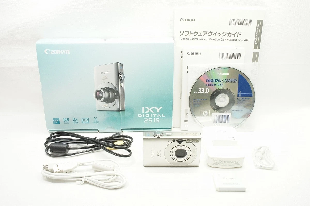 Canon IXY DIGITAL 25 IS 10.0MP Compact Digital Camera Silver w/ Box #231015p