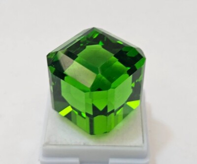 Amazing Green Topaz Cube Cut 98-90 Ct Natural Loose EGL Certified Gemstone
