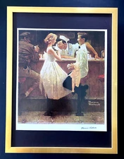 NORMAN ROCKWELL + " AFTER THE PROM "  + CIRCA 1970'S + SIGNED PRINT FRAMED!