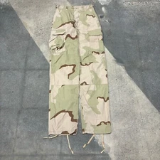 US Army Desert Combat Pants Adult XS Long 25x33 Mens Military Cargo Button Fly*