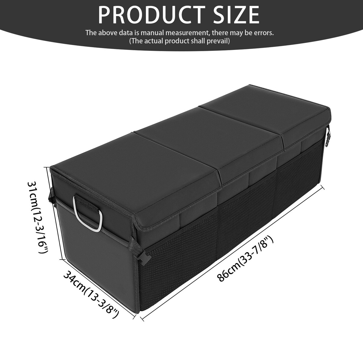 For Mazda 3 Hatchback 3-in-1 PU Trunk Organizer Cargo Fold Up Bag