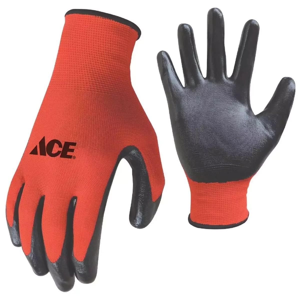 Ace 6355994 Men's Nitrile Coated Red/Black Gloves - Grip Medium