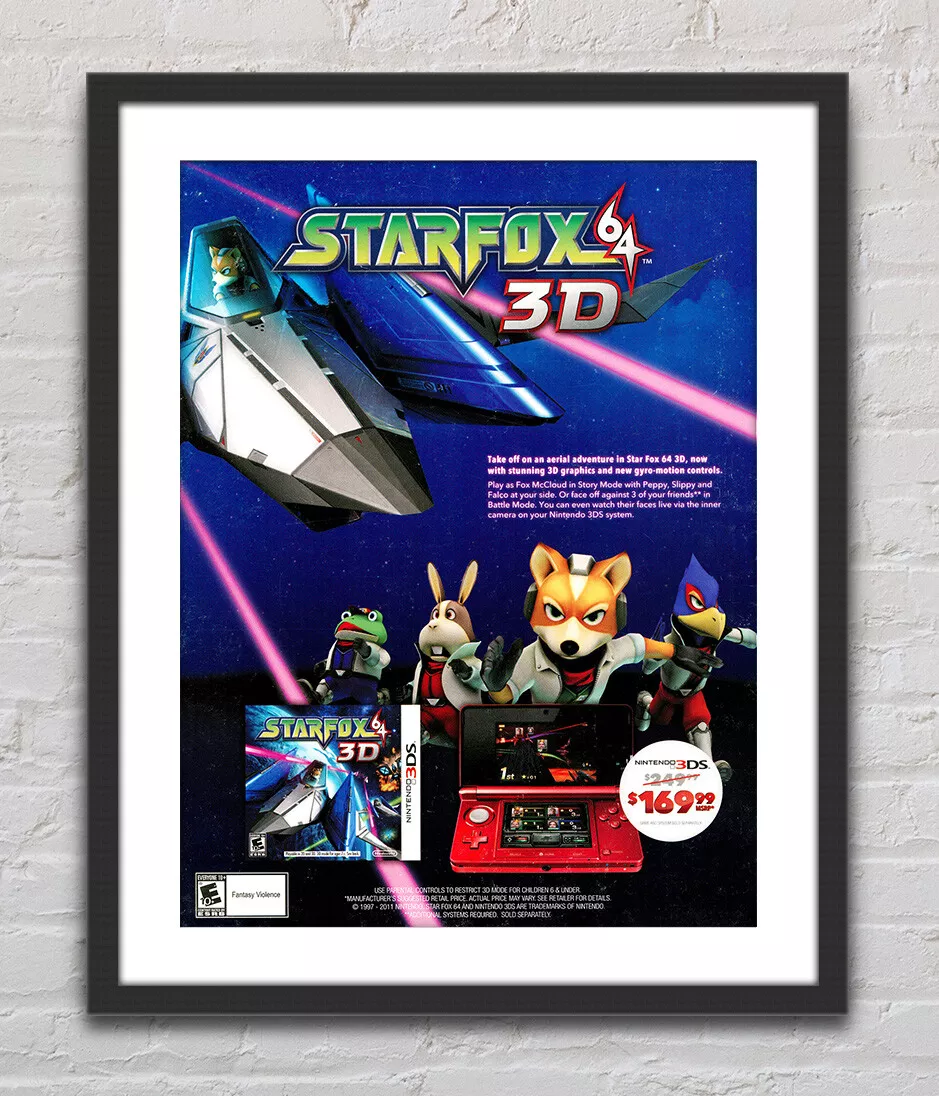 Star Fox 64 3D Nintendo 3DS Glossy Promo Ad Poster Unframed G2274