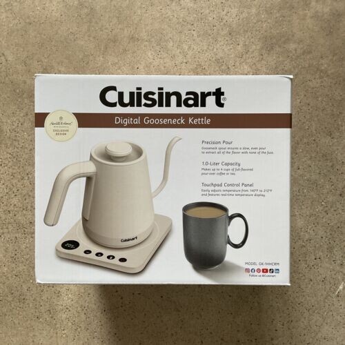 New Cuisinart Digital Gooseneck Kettle Touchpad control panel- White GK-1HHCRM
