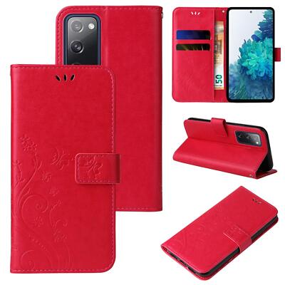 Handy Tasche fr Samsung Galaxy S20 FE Handyhlle Blumen Buch Klapp Cover  Rot | eBay.de