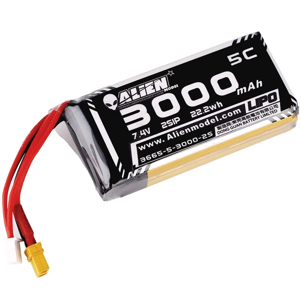 3000mAh 7.4V 2S Lipo Battery XT30 Plug for RadioMaster TX16S Hall Jumper RC DE - Bild 3 von 4