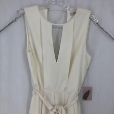 Forever 21 sleeveless Ivory belted zip up Mini Dress Medium Juniors NWT