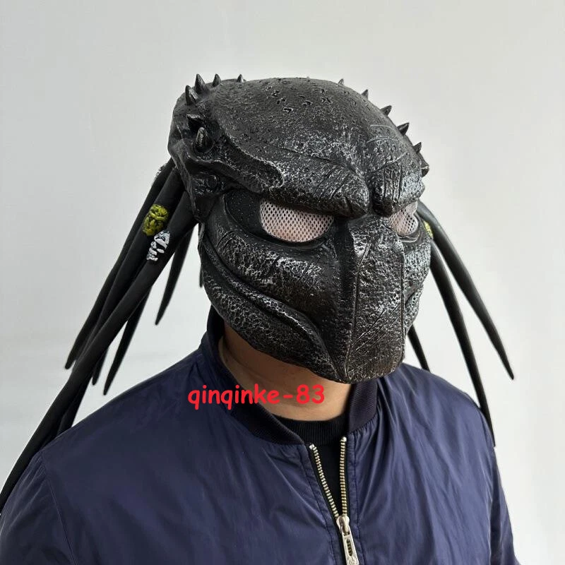 Anime Predator Mask Helmet Cosplay Halloween Prop Toy Gifts Collectibles Black - Image 3 of 4