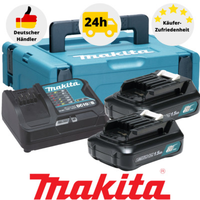 Makita Power Source Kit 2x BL1016 1,5Ah 12V + DC10SB Ladegerät Makpak Gr.1 CXT