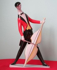 Zsolnay CELLO MUSICIAN Porcelain Figurine Scarce Hungary 1940-50s