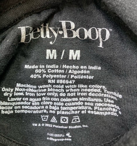 Betty Boop Lightweight Angel Pullover Hoodie Women Medium Black - Picture 5 of 8