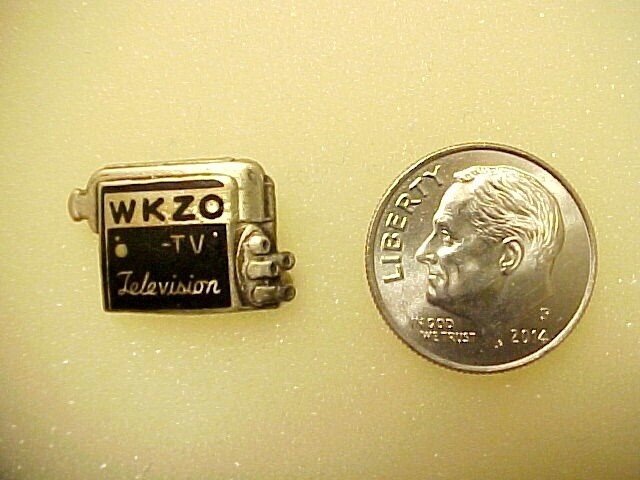 1950's - WKZO - TV - Lapel PIN - STERLING SILVER - Kalamazoo, Michigan