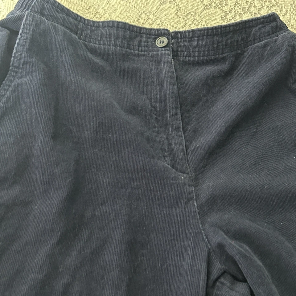 Pantalones de pana vintage blancos ciervo cintura elástica azul marino cremallera talla 12 Foto 3 de 4