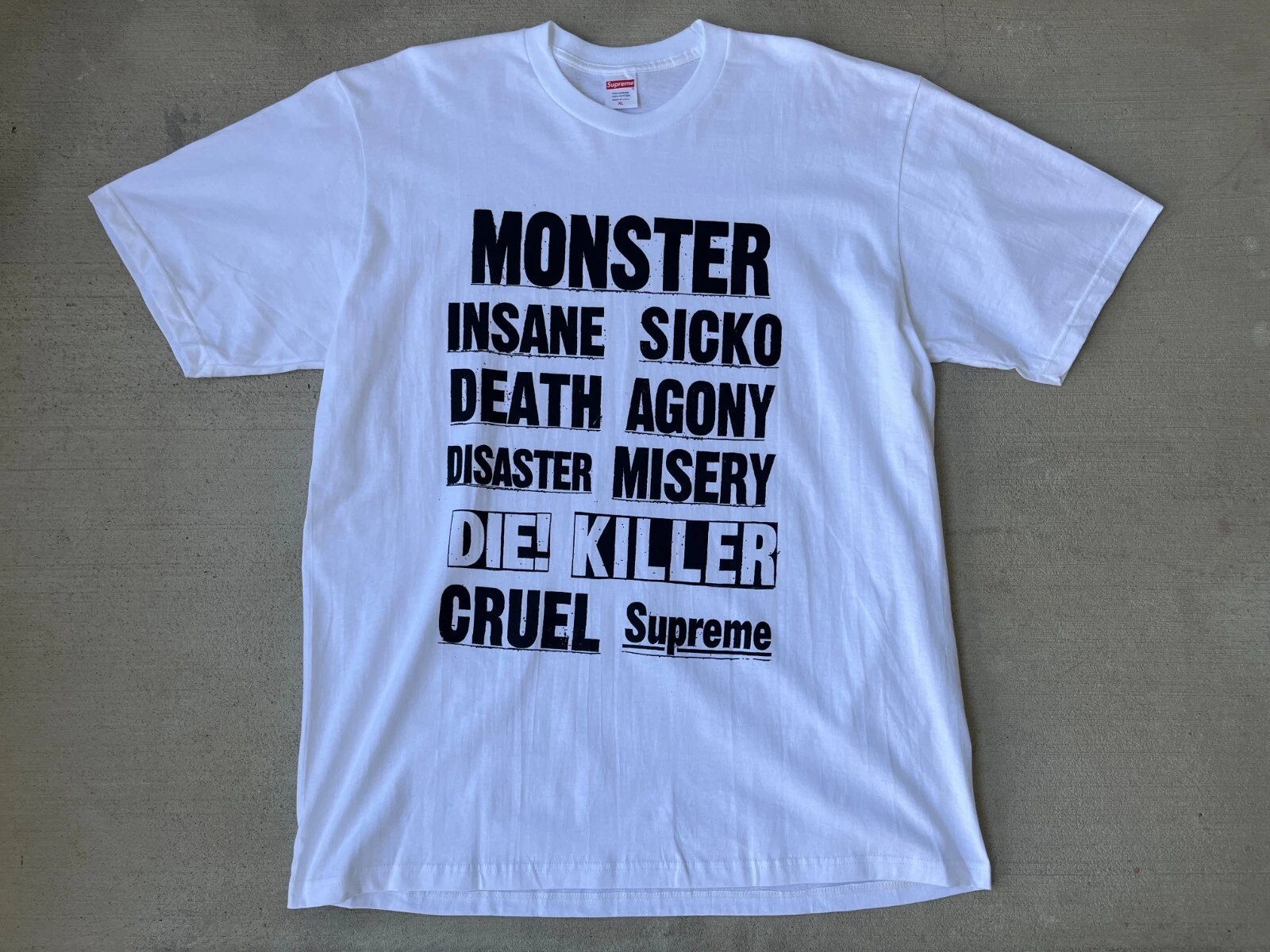 Tee shirt blanc Supreme Monster taille XL FW21