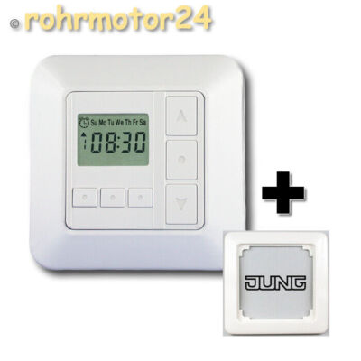 Rolladen Zeitschaltuhr Timer Casa Servo 50 + JUNG Zwischenrahmen für Rollladen
