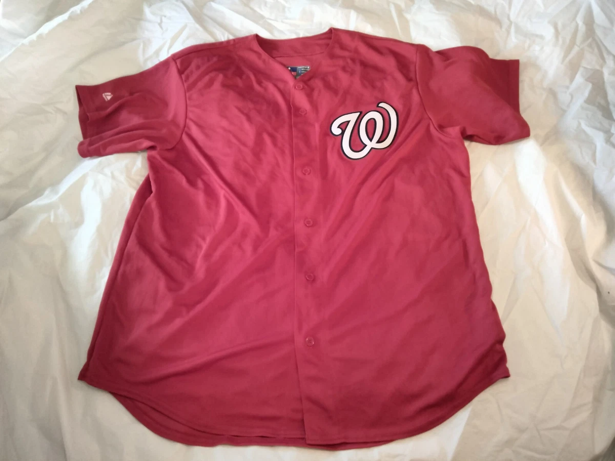 Washington Nationals MLB Baseball Extra Large Button Up Curly W Nats Fan  Jersey