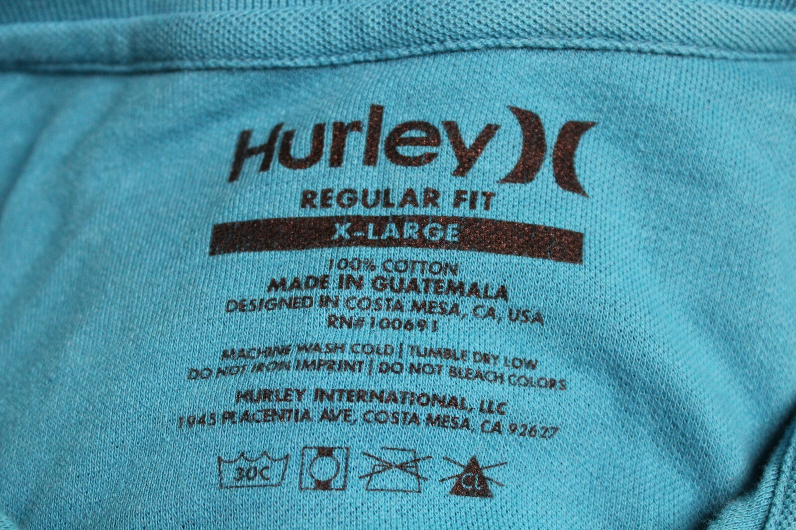 HURLEY Mens XL X-Large Striped Polo shirt Combine ship Discount image 2