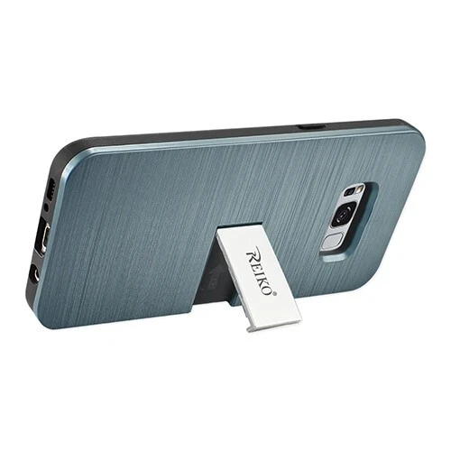 Funda híbrida delgada blindada para Samsung S8+ Plus con tarjetero y soporte azul marino Foto 3 de 4