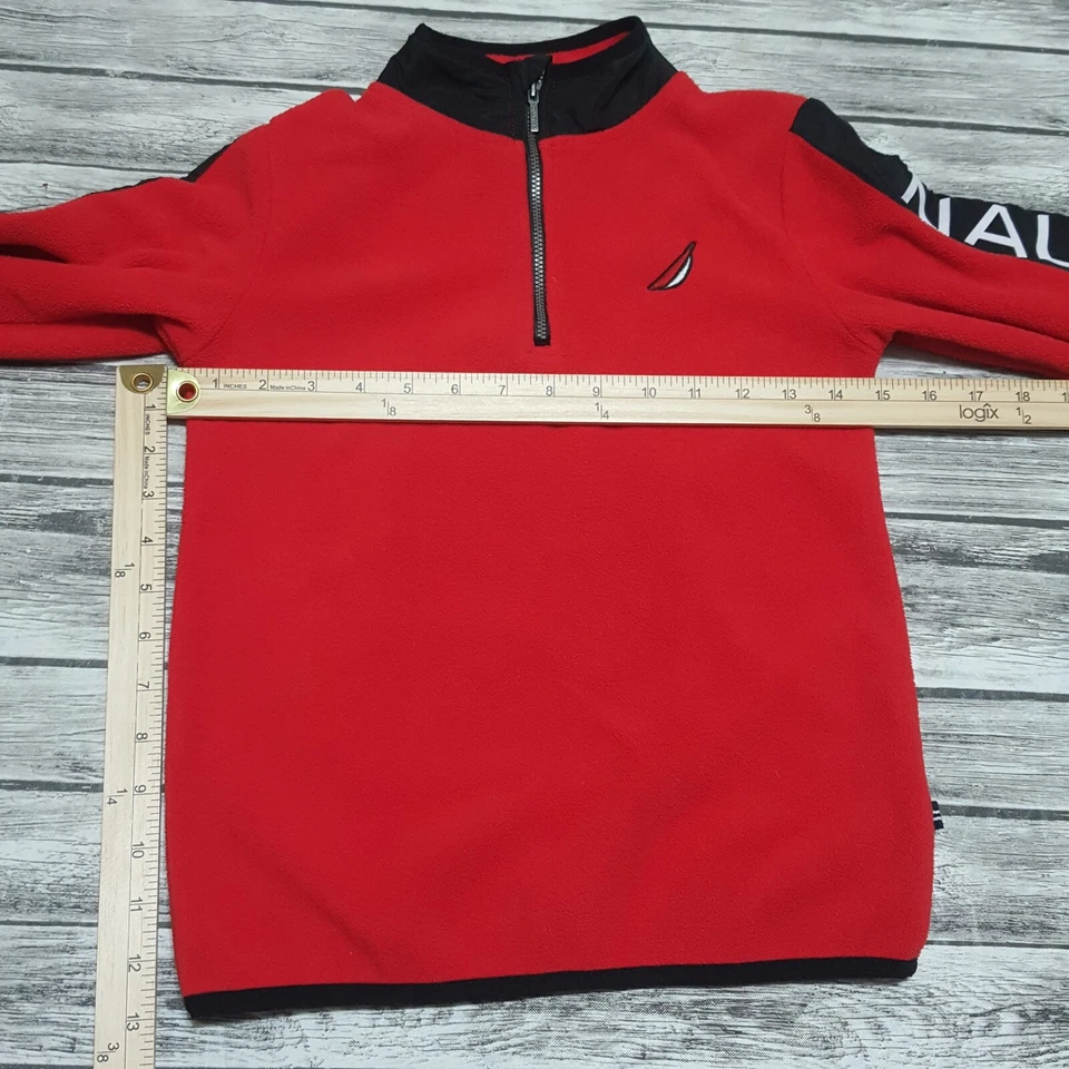 Suéter polar Nautica talla 7 niños cuarto cremallera niños rojo Foto 2 de 4