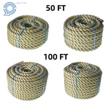 3 Strand Twisted Rope PP Manila Rope Arborist Bull Rope Rope 50/100FT