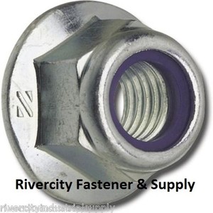 10 3 8 16 Nylon Insert Hex Flange Lock Nuts Stop Nut Nyloc 3 8x16 Ebay