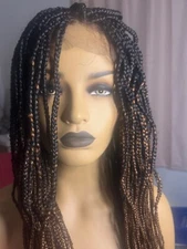 Ombre Box Braid Singles Braided Versatility Wig with inside strap 