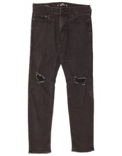 Hollister Womens Distressed Slim Jeans W29 L30 Black Cotton BX13
