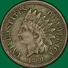 1860 Round Bust Indian Head Cent Extremely Fine XF Coin #41588