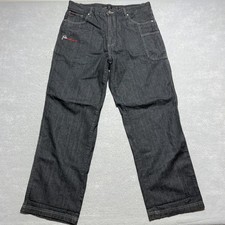 Fubu Circa XC11 The Collection Jeans BAGGY Men  s 38x34 Black Carpenter Denim Y2K