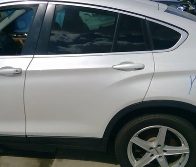 2015-2018 BMW X4 Driver Left Rear Door Assembly w/Glass Trim Panel White OE