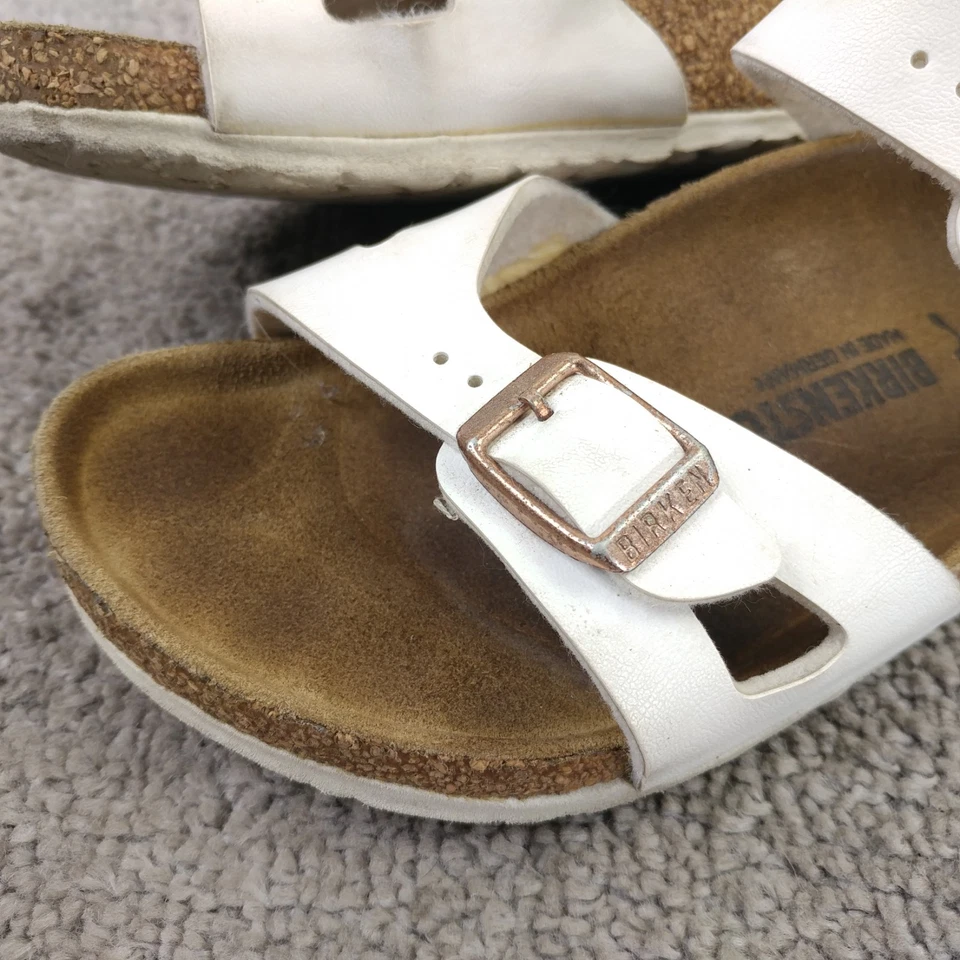 Birkenstock Rio Birko-Flor Niñas Talla 33 UE Sandalias Estrechas Niños Zapatos Blancos Foto 3 de 4
