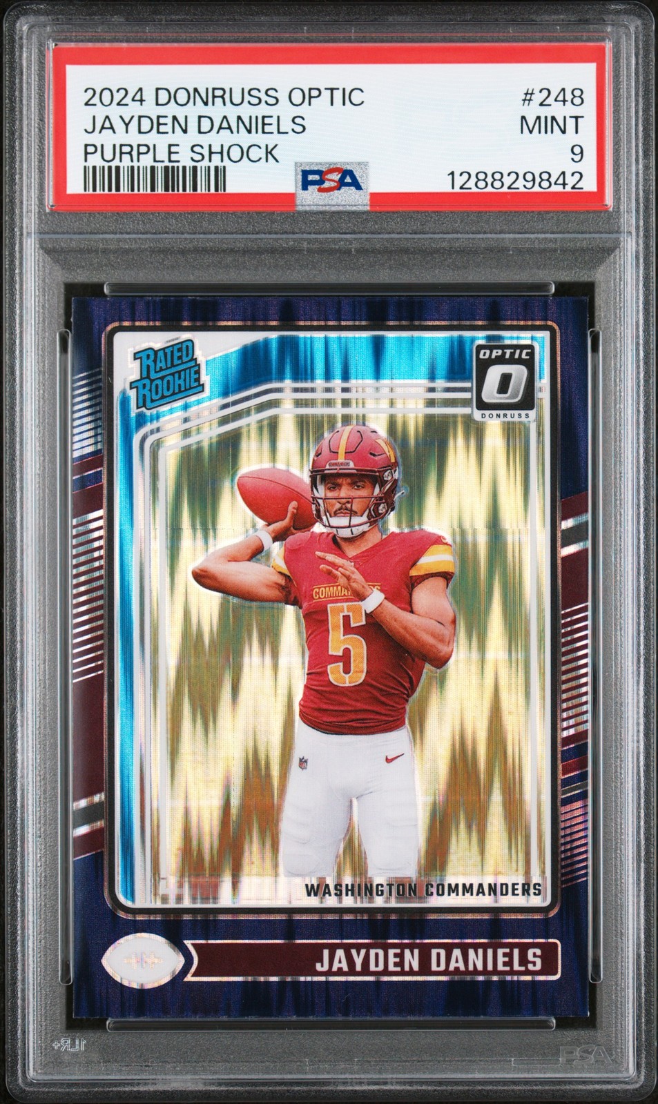 2024 PANINI DONRUSS OPTIC PURPLE SHOCK #248 JAYDEN DANIELS PSA 9