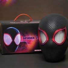 Miles Spider Man Headset Electric Blink Black Eye Movement Mask Birthday Gift