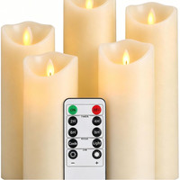 LED Kerzen 5Er Set Mit Fernbedienung Schwingflamme Flammenlos Kerzen Deko Set