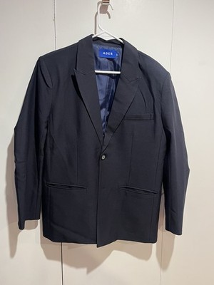 Ader Error Navy Blue Oversized Streetwear Blazer Jacket Sport Coat 2021 One Size