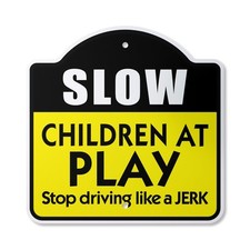 Slow Children At Play Plastic Sign Kids Driving Traffic Speed Limit Pa