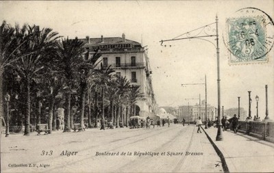 Ak Algier Algier Algerien, Boulevard de la République, Square Bresson - 4324581