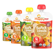 Happy Tot Organics Stage 4 Baby Food Pouches, Gluten Free, Vegan Snack, Superfoo