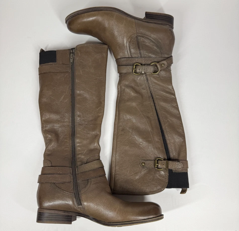 Botas Naturalizer Mujer 8.5M Gris Marrón Juletta Alto Montar N5 Cómodas Rodilla Foto 3 de 4