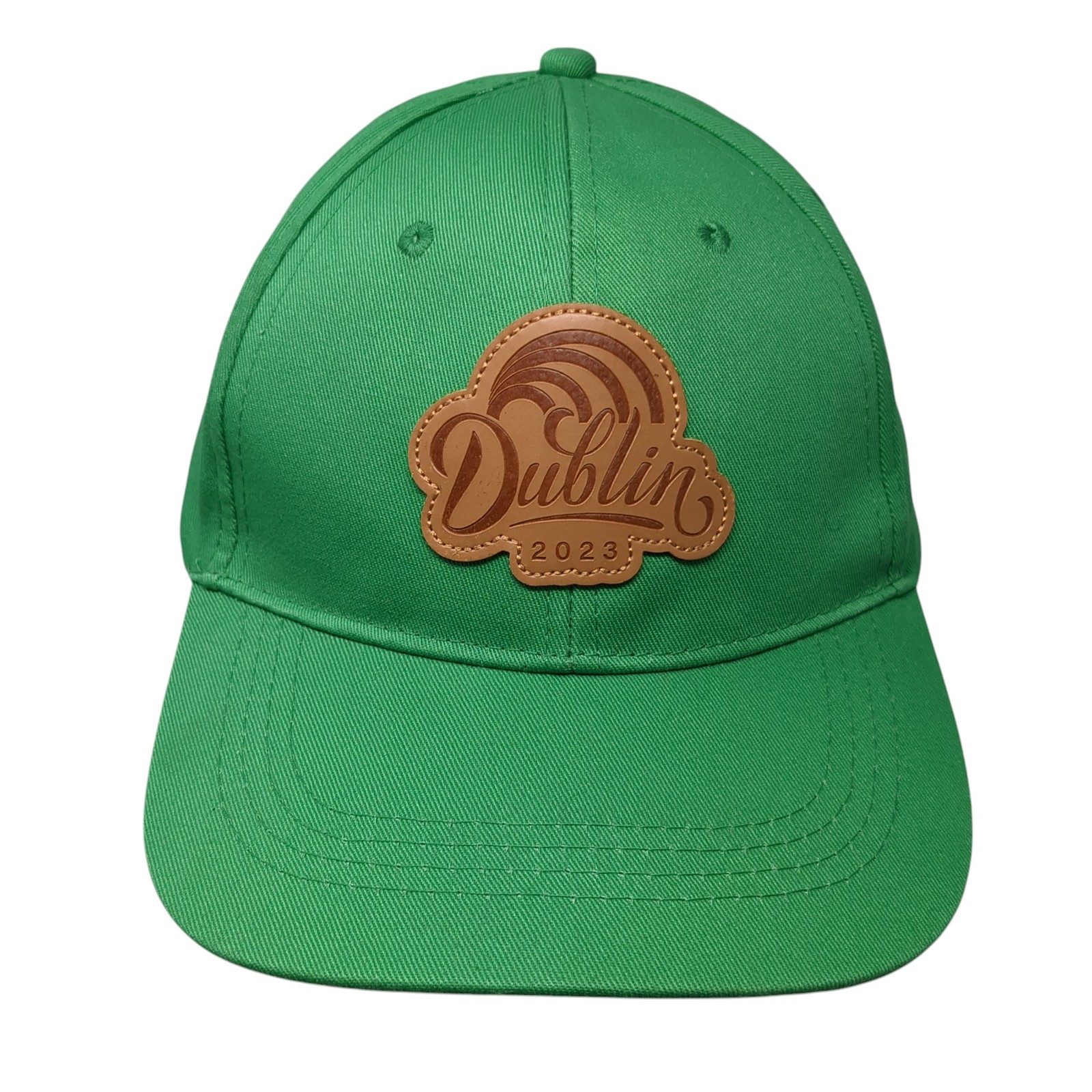 Dublin 2023 Leather Patch Snapback Hat Solid Gree… - image 1