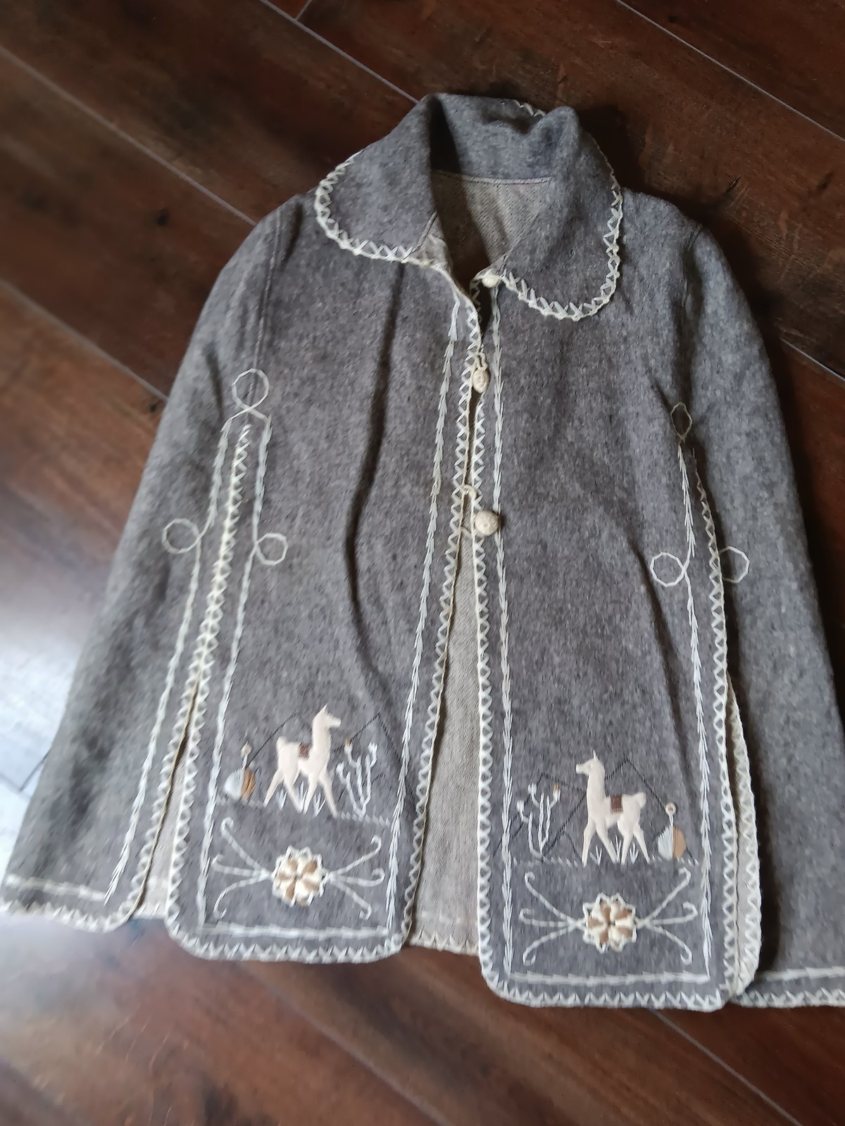 Authentic Alpaca poncho gray - image 1