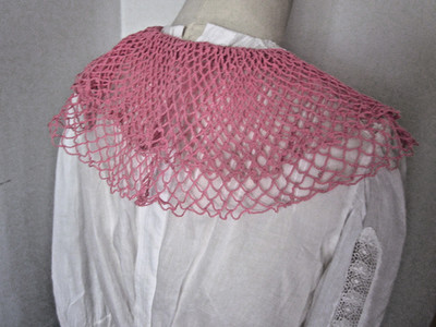 Vintage Fishnet Crochet Double Collar