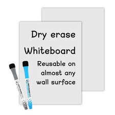 2 PCS SelfStick Dry Erase Board Sheets 16x12 Inch With 2 Markers Reusable