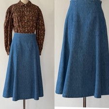 Vintage Ralph Lauren Country Side Zip Denim Skirt S