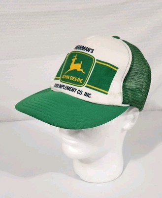 Vintage snapback hat cap: HERRMANS TRACTOR JOHN DEERE