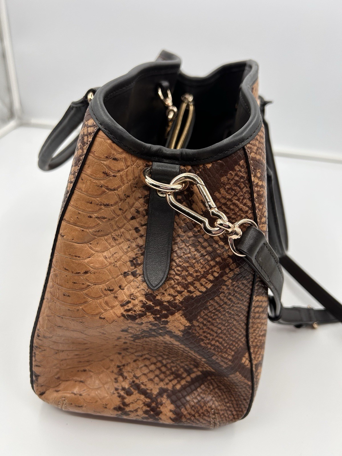 Authentic Coach Python Embossed Leather Margo Car… - image 8