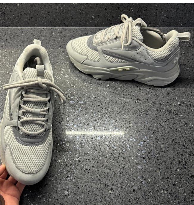 Dior unisex Trainers Silver Gray Size UK 6 Used image 3